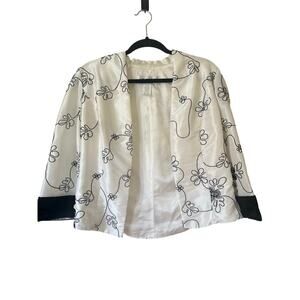 J.R. Nites by Caliendo Embroidered Evening Jacket Size 10 Vintage Satin Blazer